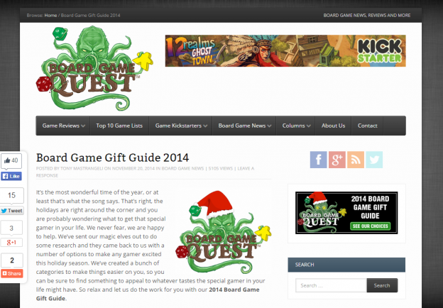 BOARD GAME QUESTさんが選ぶ、クリスマスプレゼントにぴったりのボードゲーム（2014年版）